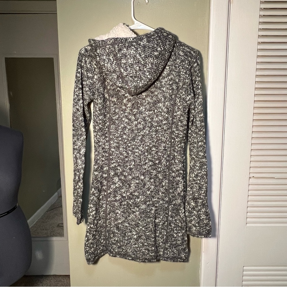 Soybu Laurie Full Zip Sweater Coat Sherpa Hooded Gray S - Picture 5 of 9